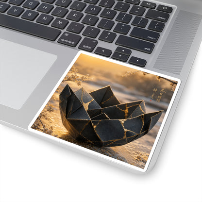 Kintsugi Paper Fold in Golden Hour | Gold Repair Sticker
