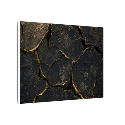 Cracked Earth Canvas Art | Winter Dark Japandi Shadow Zen Art