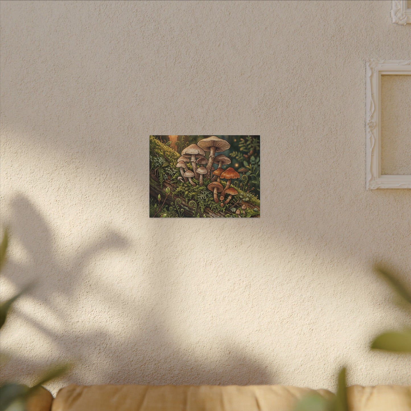 Spring Wild Mushrooms Herbarium Canvas Art | Rustic Decor