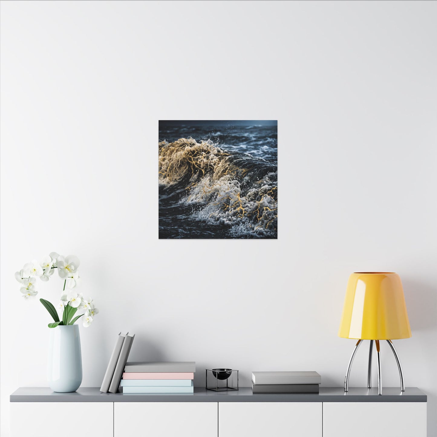 Ocean Wave Winter Canvas Art | Kintsugi Artful Design