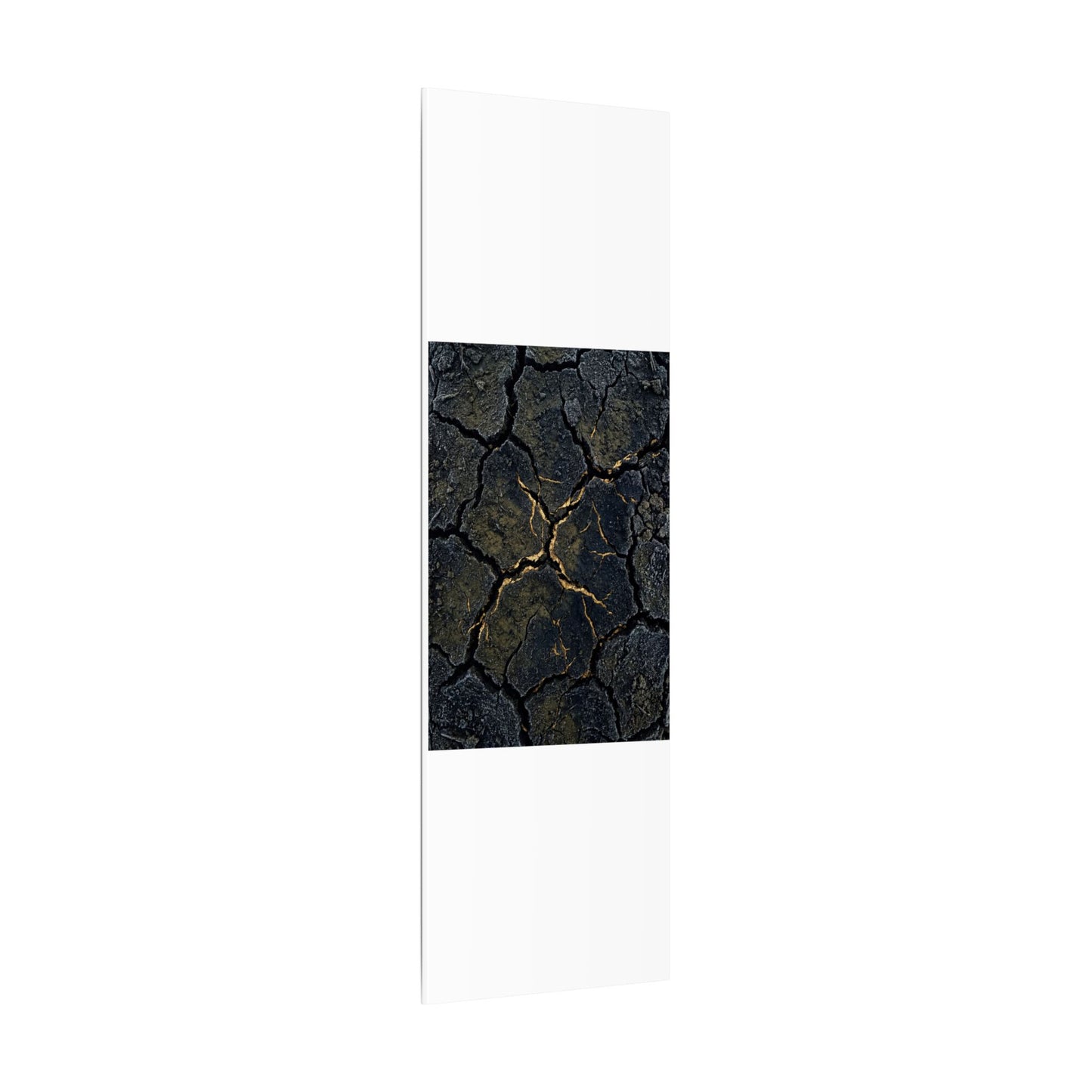 Overcast Cracked Earth Canvas Art - Dark Japandi Ma