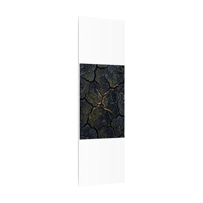 Overcast Cracked Earth Canvas Art - Dark Japandi Ma