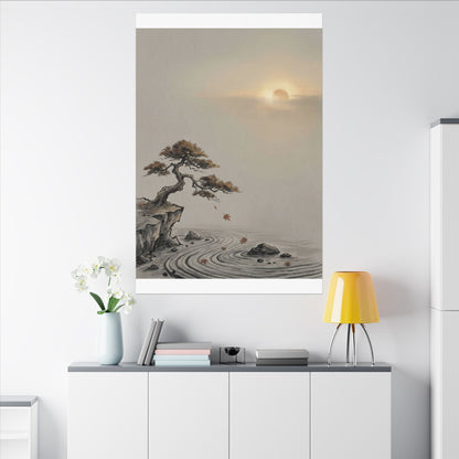 Pine Tree Canvas Art | Autumn Zen Karesansui Art