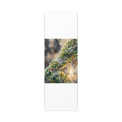 Winter Moss Close Up Watercolor Canvas Art | Neutral Decor