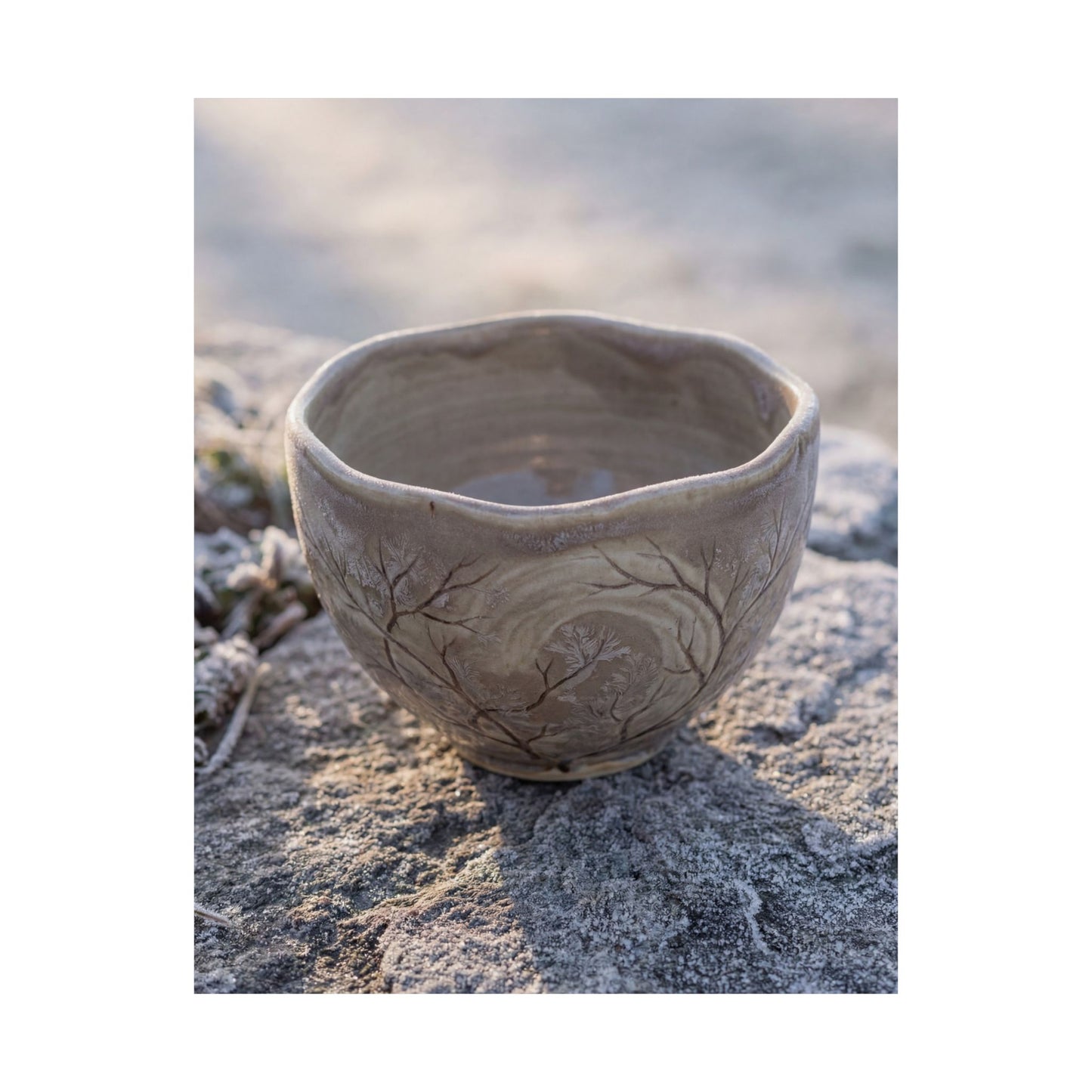 Japandi Ceramic Bowl in Dawn | Japanese Pattern Wall Art Print