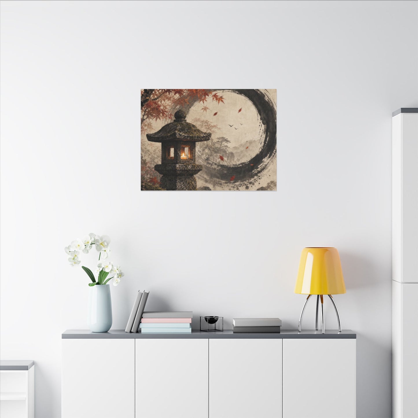 Ma Stone Lantern Canvas Art - Zen Enso