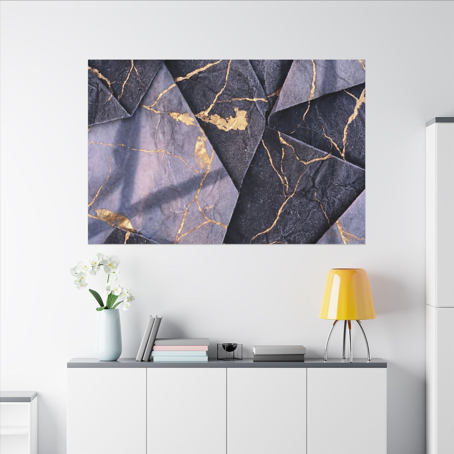 Seijaku Paper Fold Canvas Art - Kintsugi Gold Vein