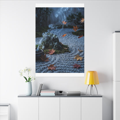 Autumn Incense Smoke Karesansui Canvas Art | Calm Decor