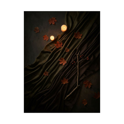 Candlelight Silk Drape Wall Art Print - Dark Japandi Datsuzoku