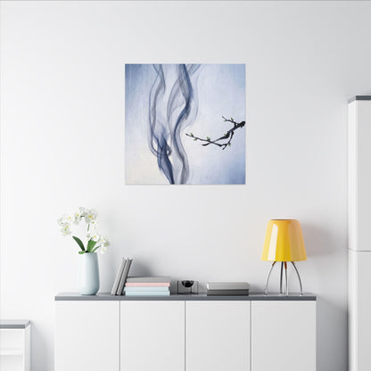 Incense Smoke Spring Canvas Art | Zen Tranquil Design