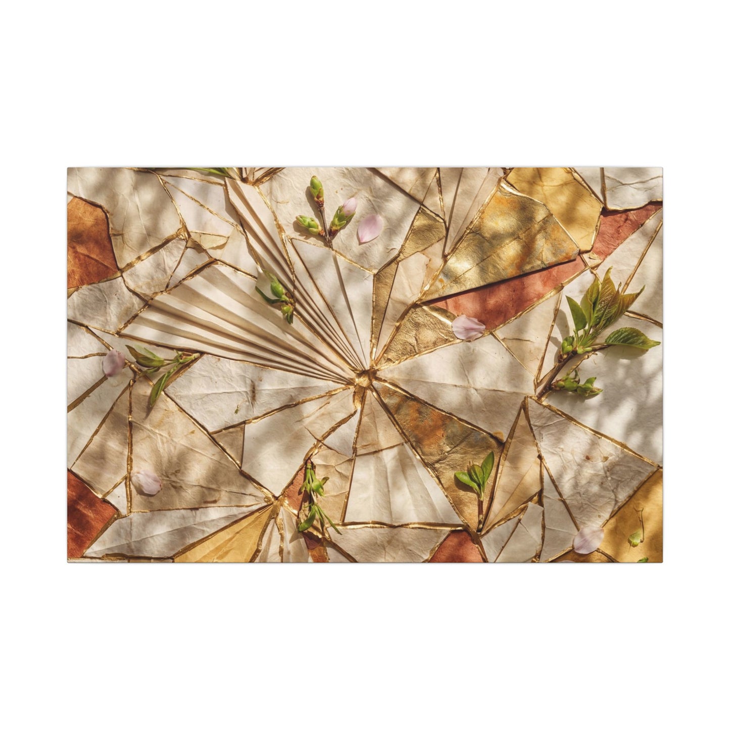 Resilient Paper Fold Canvas Art - Gold Repair Kintsugi