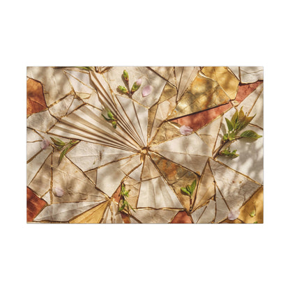 Resilient Paper Fold Canvas Art - Gold Repair Kintsugi