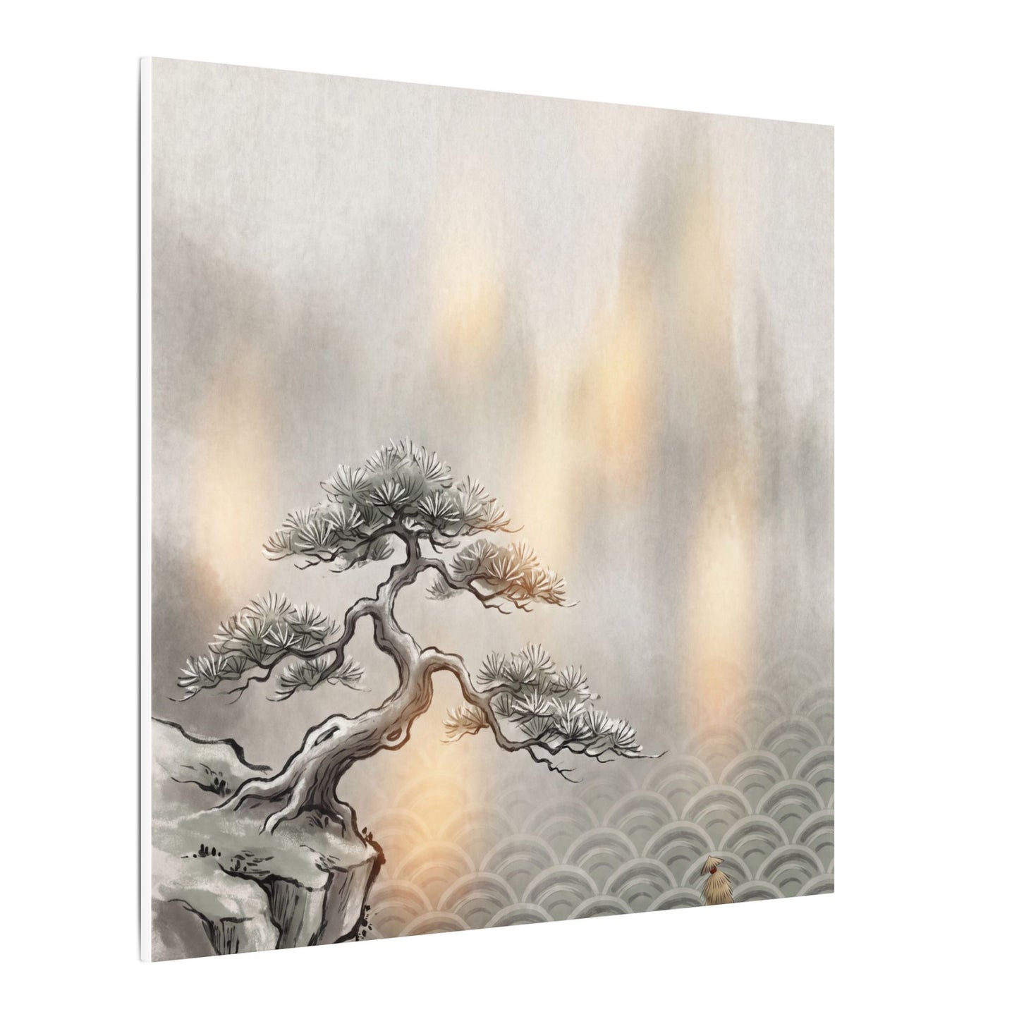 Pine Tree Canvas Art | Winter Japandi Japanese Pattern Art