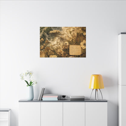Spring Ocean Wave Herbarium Canvas Art | Nostalgic Decor