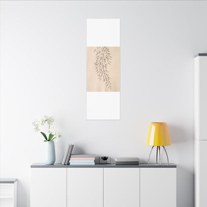 Japandi Wisteria in Golden Hour | Minimal Line Canvas Art