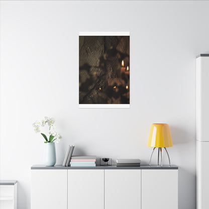 Shadow Play Dark Texture Canvas Art | Moody Dark Japandi Art
