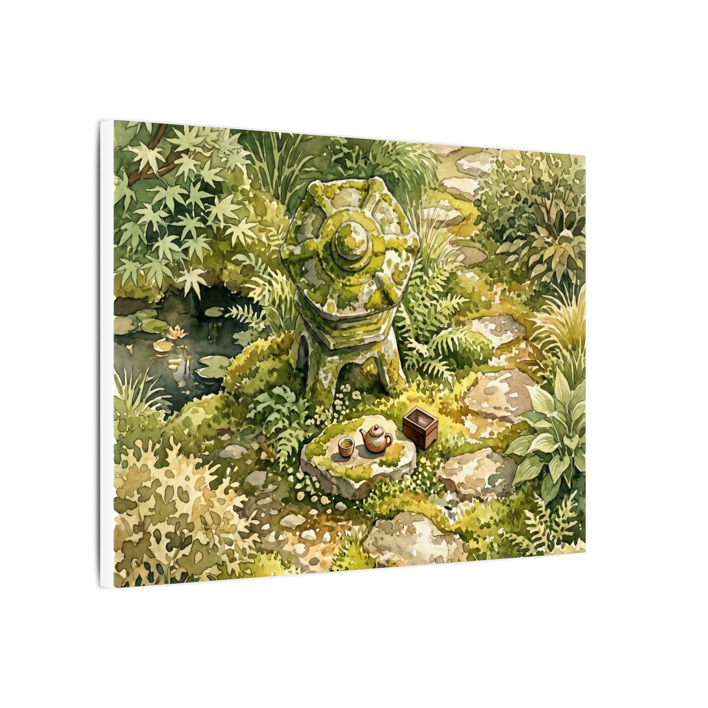 Datsuzoku Stone Lantern Canvas Art - Japandi Watercolor