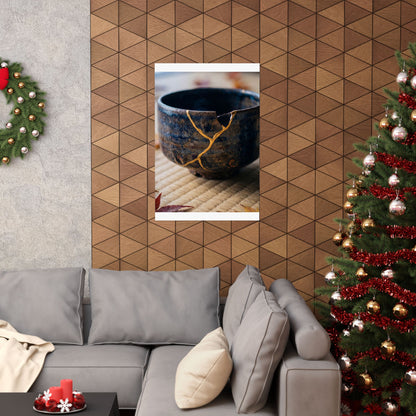 Autumn Tea Ceremony Gold Vein Wall Art Print | Healing Decor