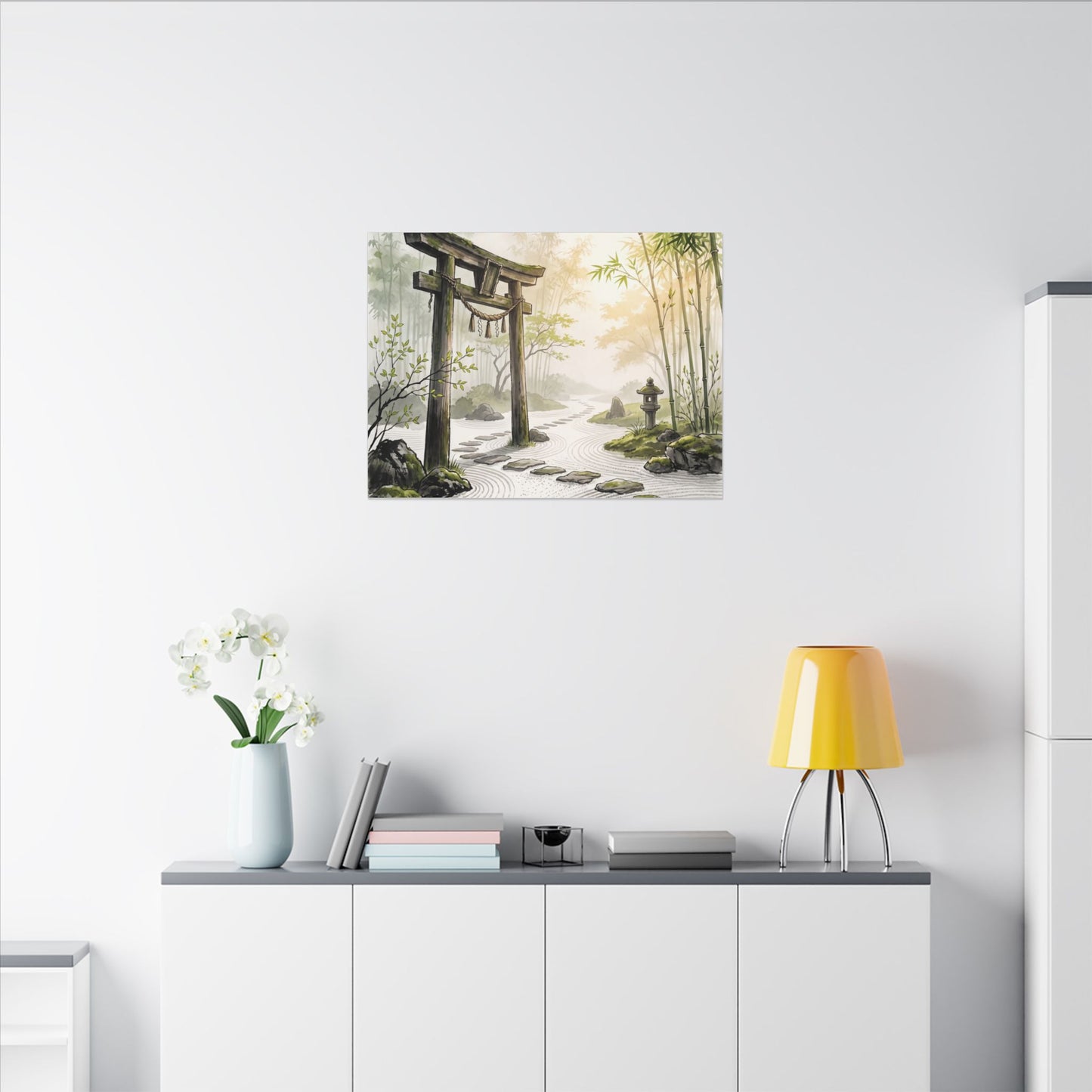 Peaceful Torii Gate Canvas Art - Karesansui Zen
