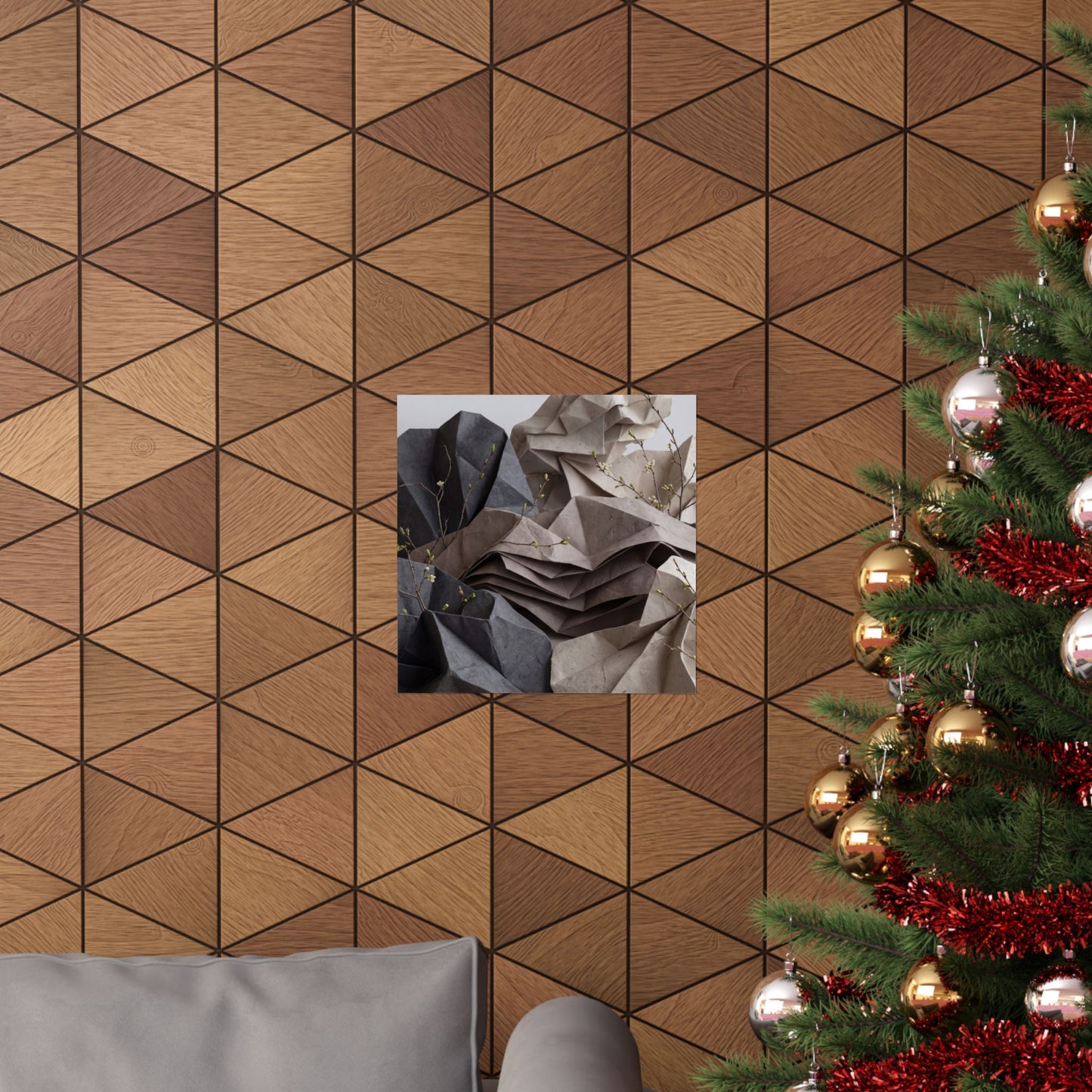 Paper Fold Texture Wall Art Print | Earthy Japandi Art