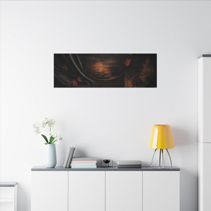 Silk Drape Autumn Canvas Art | Dark Japandi Moody Design