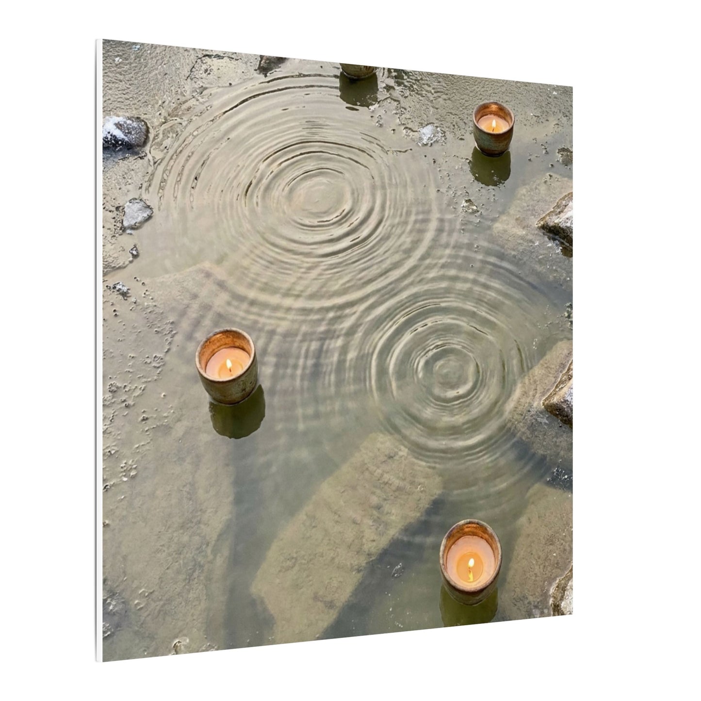 Water Ripple Canvas Art | Winter Japandi Japanese Pattern Art