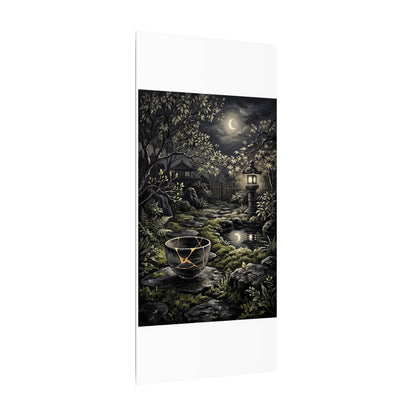 Kintsugi Moonlit Garden in Dappled | Gold Repair Canvas Art