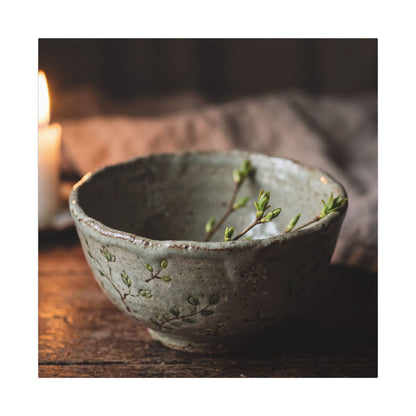 Ceramic Bowl Spring Canvas Art | Japandi Neutral Design