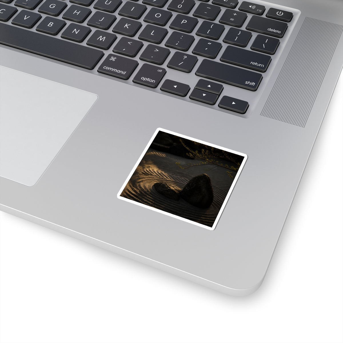 Rock Garden Shadow Zen Sticker | Sophisticated Dark Japandi Art