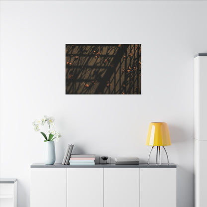 Dark Japandi Shadow Play in Golden Hour | Moody Minimal Canvas Art