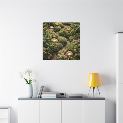 Moss Close Up Japanese Pattern Canvas Art | Neutral Japandi Art