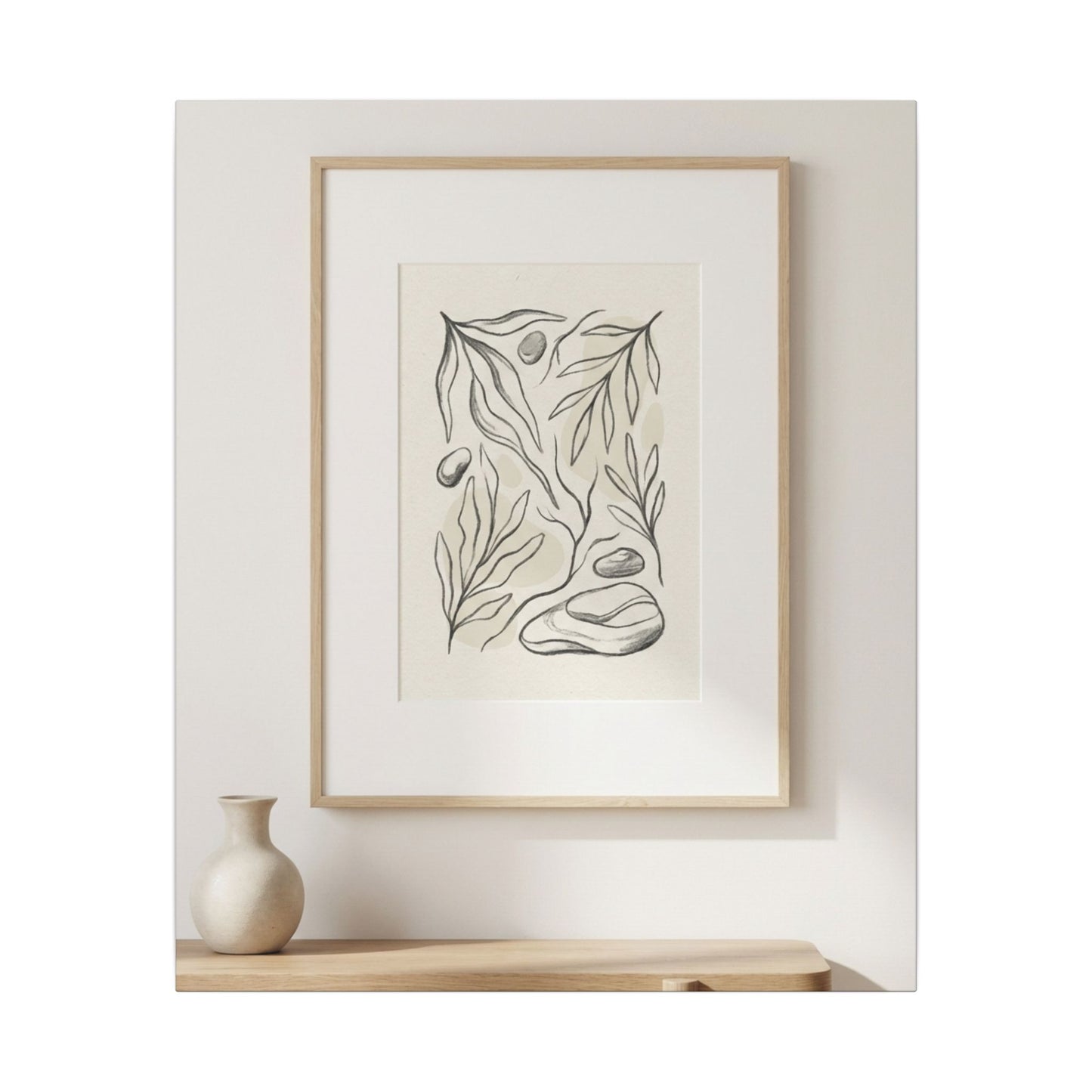 Japandi Charcoal Canvas Art
