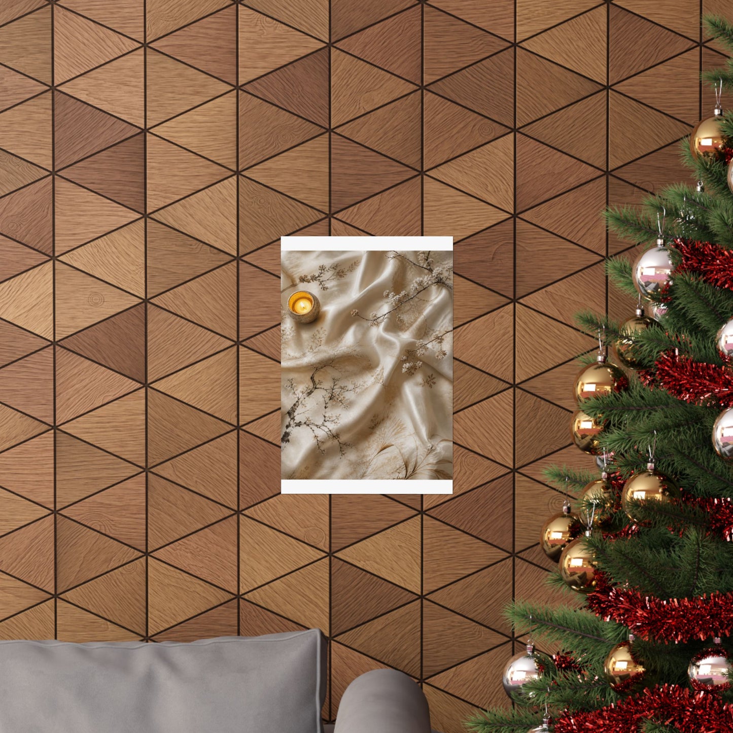 Warm Silk Drape Wall Art Print - Japanese Pattern Japandi