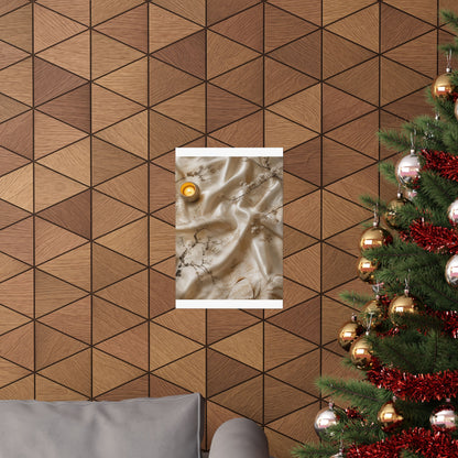 Warm Silk Drape Wall Art Print - Japanese Pattern Japandi