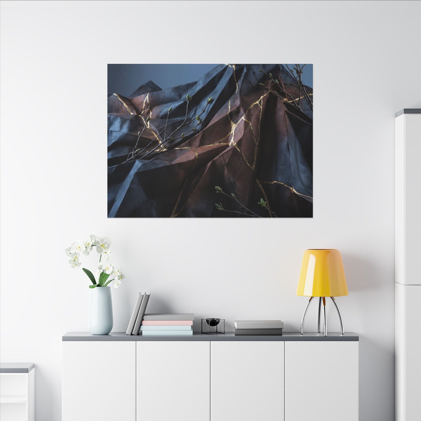 Paper Fold Broken Beauty Canvas Art | Philosophical Kintsugi Art