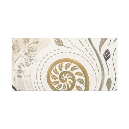 Japandi Fern Unfurling in Golden Hour | Japanese Pattern Canvas Art
