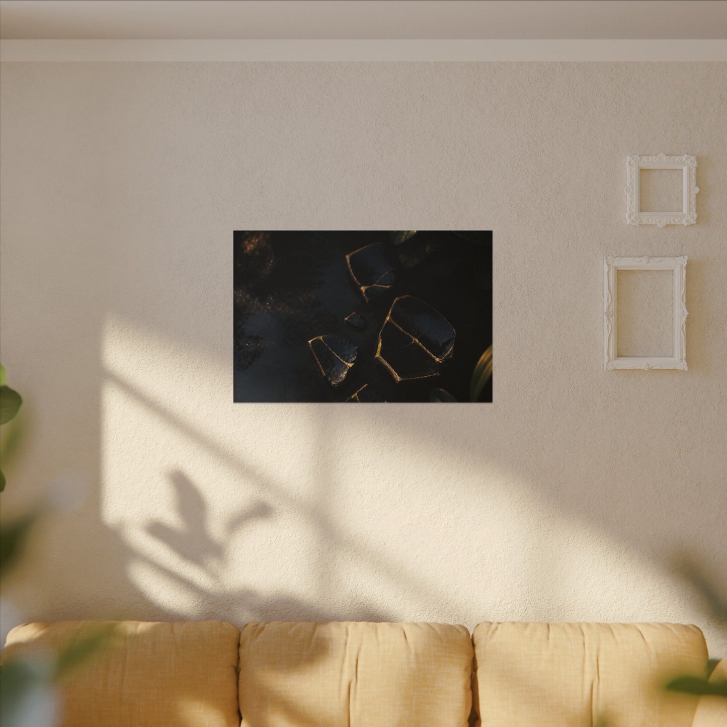 Summer Broken Pottery Moody Minimal Canvas Art | Atmospheric Decor
