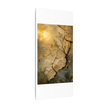 Cracked Earth Spring Canvas Art | Japandi Warm Design