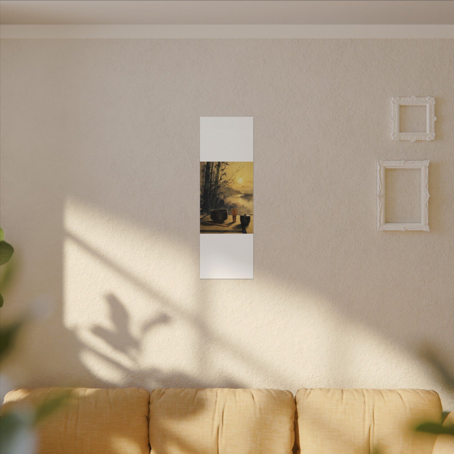 Tea Ceremony Sumi E Canvas Art | Contemplative Zen Art