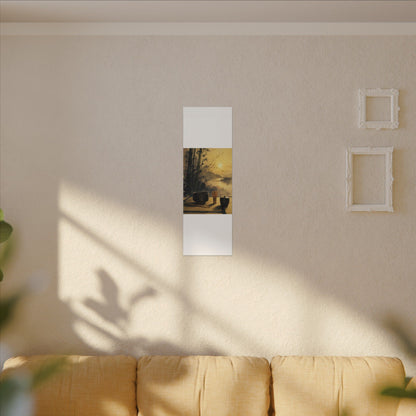Tea Ceremony Sumi E Canvas Art | Contemplative Zen Art