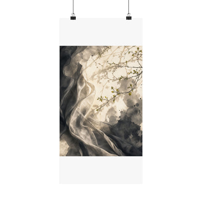 Silk Drape Spring Wall Art Print | Japandi Earthy Design