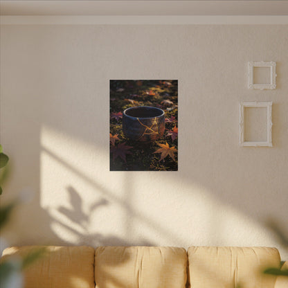 Kanso Moonlit Garden Canvas Art - Kintsugi Gold Repair