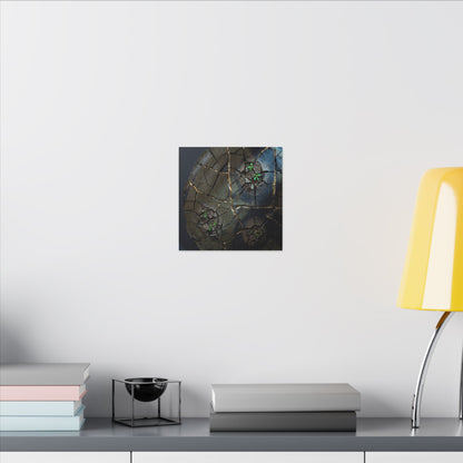 Dark Japandi Cracked Earth in Moonlight | Moody Minimal Canvas Art