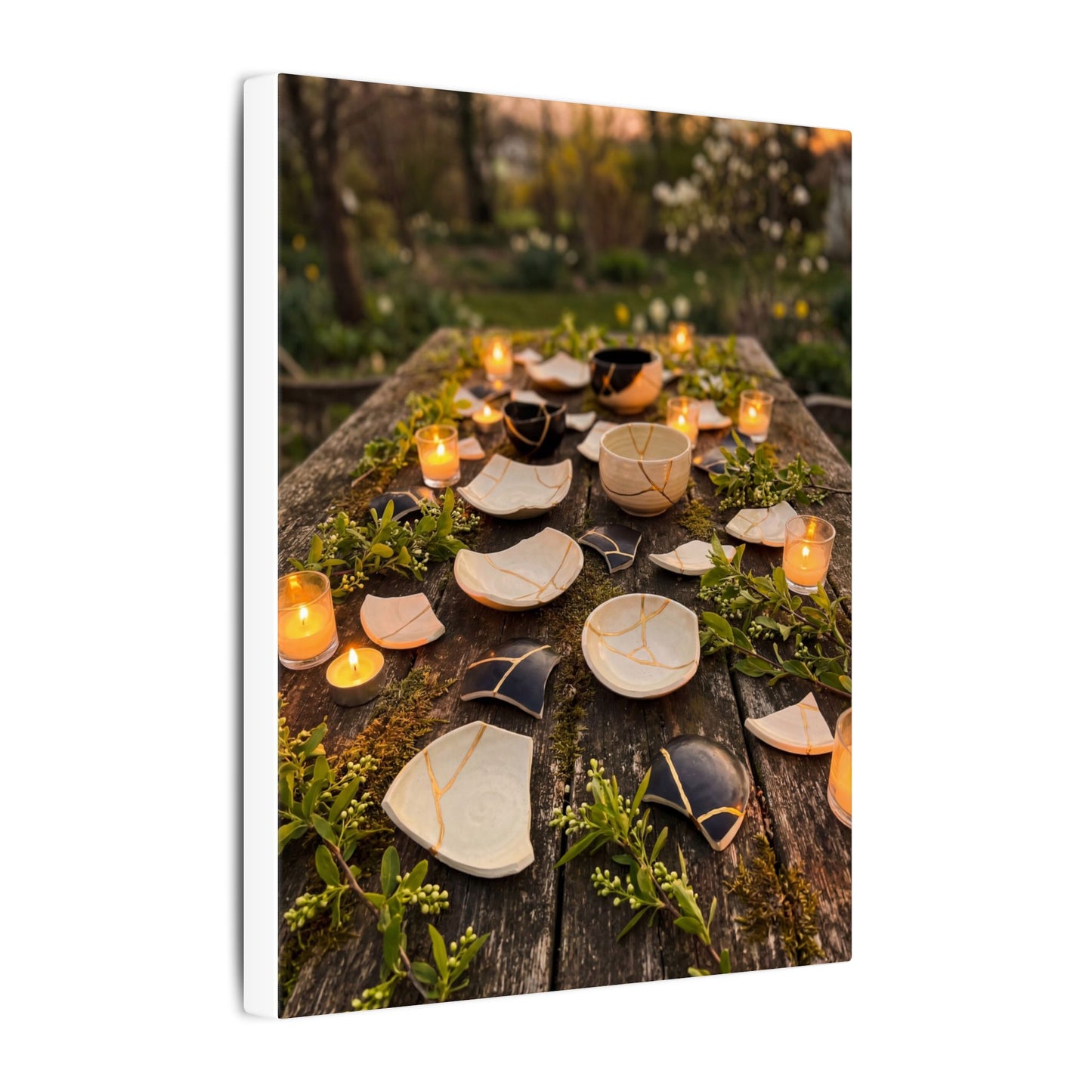 Broken Pottery Spring Canvas Art | Kintsugi Beautiful Design