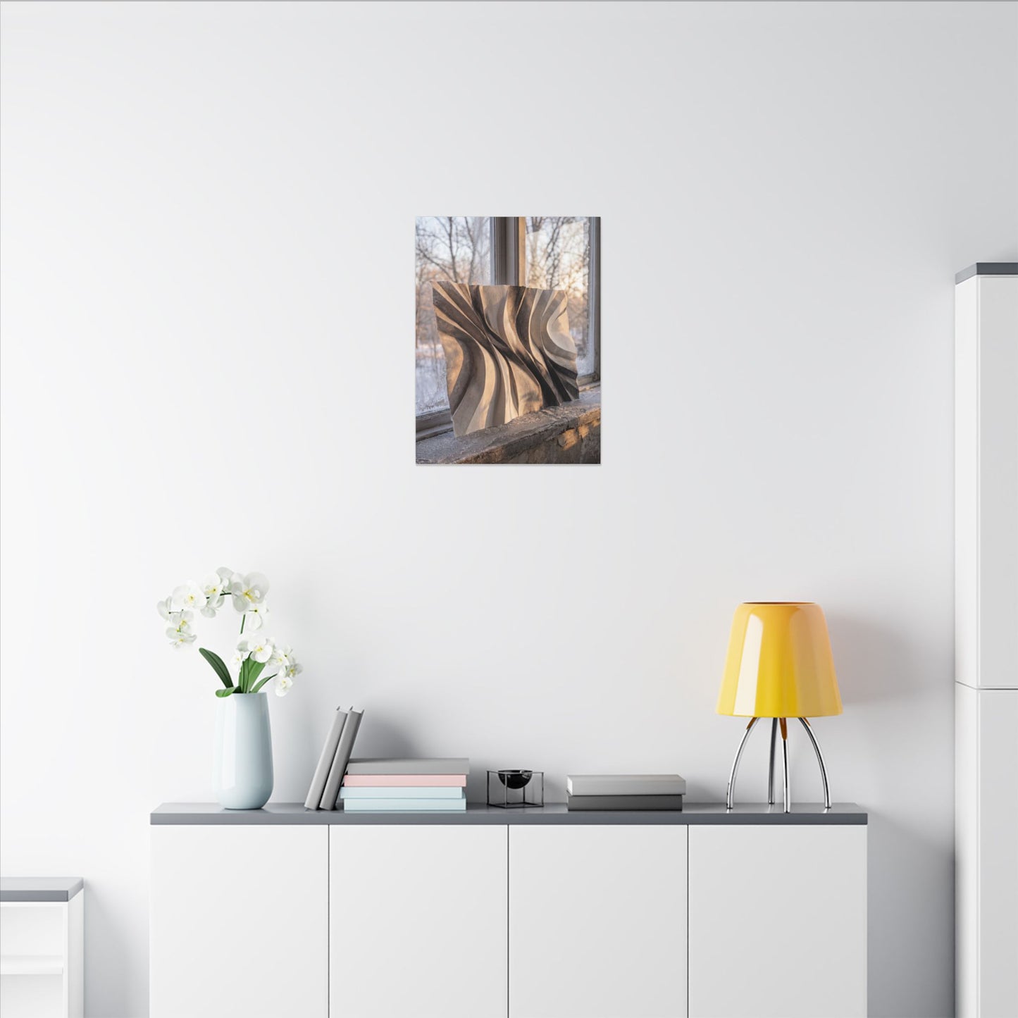 Mono No Aware Paper Fold Canvas Art - Japandi Minimal Line