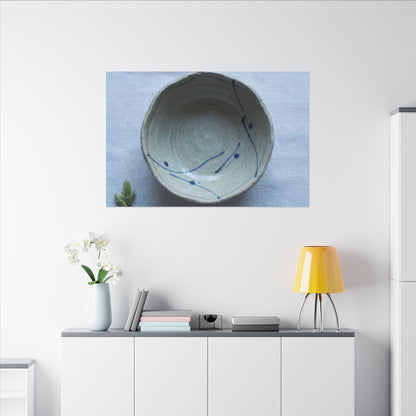 Spring Ceramic Bowl Minimal Line Canvas Art | Warm Decor