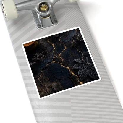 Cracked Earth Sticker | Winter Dark Japandi Moody Minimal Art