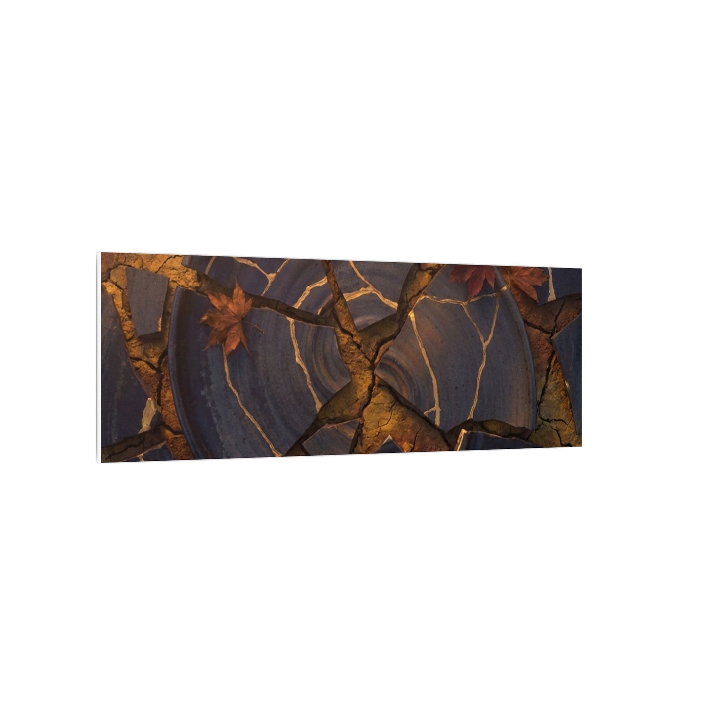 Autumn Cracked Earth Gold Repair Canvas Art | Philosophical Decor