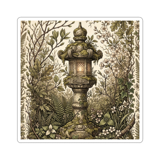 Stone Lantern Spring Sticker | Cottagecore Enchanting Design