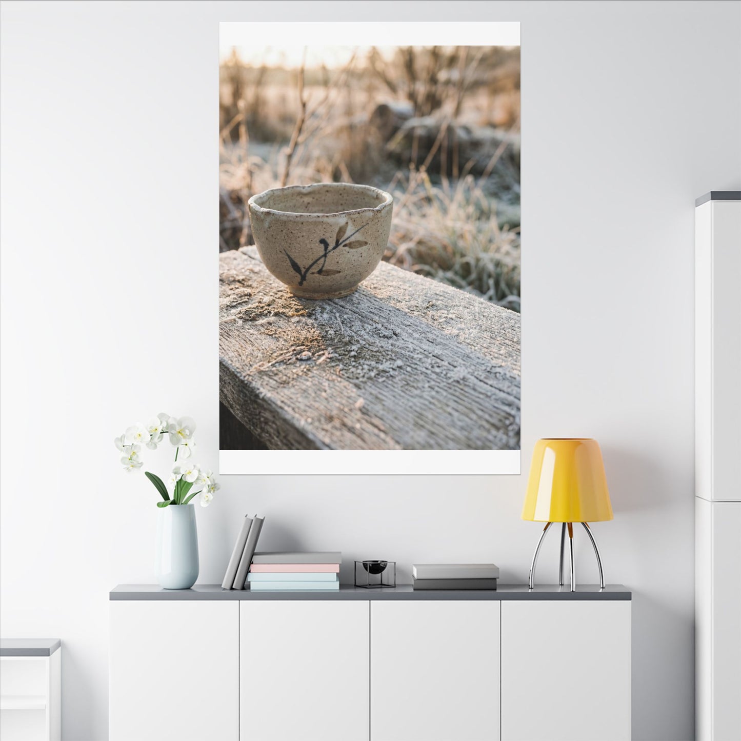 Golden Hour Ceramic Bowl Canvas Art - Japandi Ma